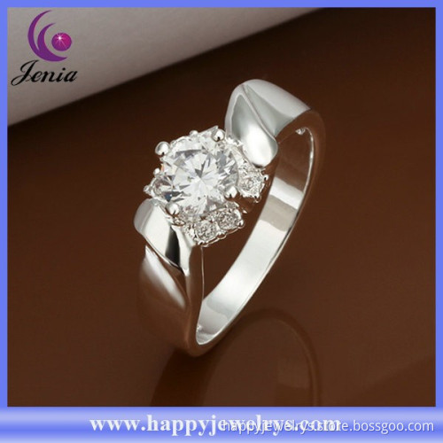 New arrival hot selling white zircon factory direct price 925 sun silver ring (CR366)